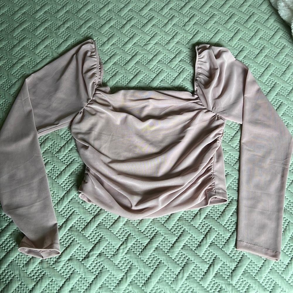 ‼️2 for $12‼️ Mesh(lined) off the shoulder crop top